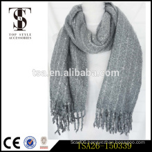 simple and decent grey winter scarf for men, muslim abaya acrylic hijab scarf
